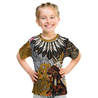 Native American Feather Hand Drawn Pattern Kid T Shirt - Wonder Print Shop