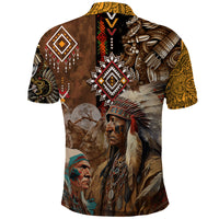 Native American Feather Hand Drawn Pattern Polo Shirt - Wonder Print Shop