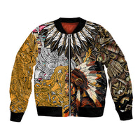 Native American Feather Hand Drawn Pattern Bomber Jacket - Wonder Print Shop