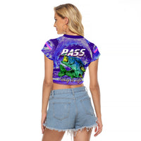 Bass Fishing is Life Hook Sport Largemouth Purple Raglan Cropped T Shirt - Wonder Print Shop