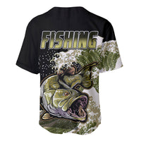 Largemouth Bass Fishing Gold Baseball Jersey LT9 - Wonder Print Shop