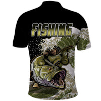 Largemouth Bass Fishing Polo Shirt Gold - Wonder Print Shop