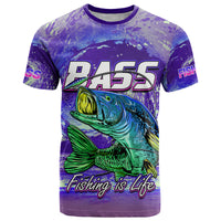 Fishing T Shirt Bass Fishing is Life Hook Sport Largemouth Purple - Wonder Print Shop