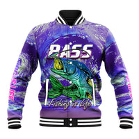 Bass Fishing is Life Hook Sport Largemouth Purple Baseball Jacket LT9 - Wonder Print Shop