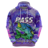Bass Fishing is Life Hook Sport Largemouth Purple Hoodie - Wonder Print Shop