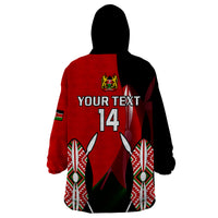 (Custom Text And Number) Kenya Rugby Sevens Sporty Version Wearable Blanket Hoodie - Wonder Print Shop