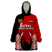(Custom Text And Number) Kenya Rugby Sevens Sporty Version Wearable Blanket Hoodie - Wonder Print Shop