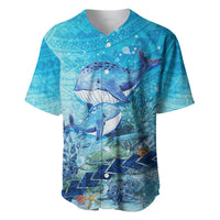 Mother and Baby Whale Mix Polynesian Style Baseball Jersey TS07 - Wonder Print Shop