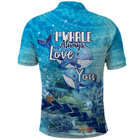 Mother and Baby Whale Mix Polynesian Style Polo Shirt TS07 - Wonder Print Shop