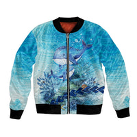 Mother and Baby Whale Mix Polynesian Style Bomber Jacket TS07 - Wonder Print Shop