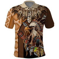 Native American Eagle Warrior Headdress Feathers Polo Shirt - Wonder Print Shop