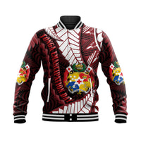Tonga Emancipation Day Baseball Jacket Kupesi Pattern No.2 Black LT9 - Wonder Print Shop