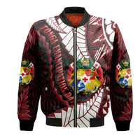 Tonga Emancipation Day Bomber Jacket Kupesi Pattern No.2 Black LT9 - Wonder Print Shop