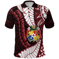 Tonga Polo Shirt Emancipation Day Kupesi Pattern No.2 Black - Wonder Print Shop