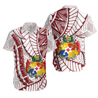 Gift For Couple - Tonga Emancipation Day Matching Hawaiian Shirt And Dress Kupesi Pattern No.2 White LT9 - Wonder Print Shop