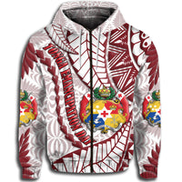 Tonga Emancipation Day Hoodie Kupesi Pattern No.2 White - Wonder Print Shop