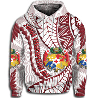 Tonga Emancipation Day Hoodie Kupesi Pattern No.2 White - Wonder Print Shop