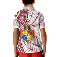 Tonga Polo Shirt Emancipation Day Kupesi Pattern No.2 White - Wonder Print Shop