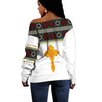 Ethiopia Tibeb Off Shoulder Sweater Ethiopian Cross Fashion LT13 - Wonder Print Shop