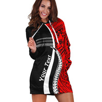 (Custom Personalised) Marshall Islands Hoodie Dress Simple Pattern Version Red LT13 - Wonder Print Shop