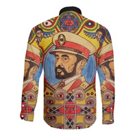 Ethiopia Long Sleeve Button Shirt Haile Selassie I LT13 - Wonder Print Shop
