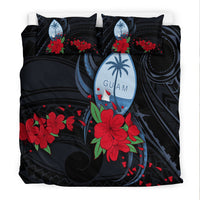 Guam Bedding Set Polynesian Flowers Version Black LT13 - Wonder Print Shop