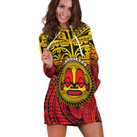 (Custom Personalised) Marquesas Islands Hoodie Dress Mata Tiki Polynesian Pattern LT13 - Wonder Print Shop