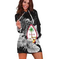 (Custom Personalised) Guam Seal Hoodie Dress Polynesian Turtle with Flowers Version White LT13 - Wonder Print Shop