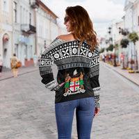 Fiji Rugby Off Shoulder Sweater Lifestyle 2022 Flying Fijians LT13 - Wonder Print Shop