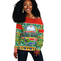 (Custom Personalised) South Africa Christmas Off Shoulder Sweater African Springbok LT13 - Wonder Print Shop
