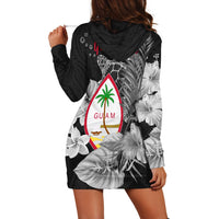 (Custom Personalised) Guam Seal Hoodie Dress Polynesian Turtle with Flowers Version White LT13 - Wonder Print Shop