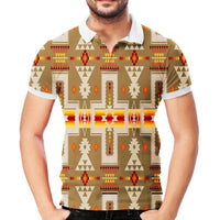 Light Brown Tribe Design Native American Polo T Shirt 3D LT10 - Wonder Print Shop