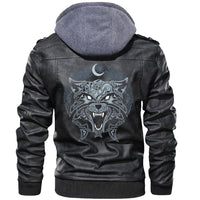 Viking Zipper Leather Jacket - Fenrir Pattern RLT12 - Wonder Print Shop