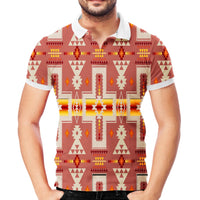 Tan Tribe Design Native American Polo T Shirt 3D LT10 - Wonder Print Shop