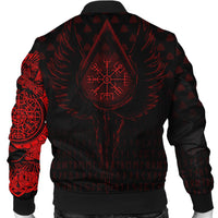 Viking Bomber Jacket Old Norse Odin Tattoo Red RLT12 - Wonder Print Shop