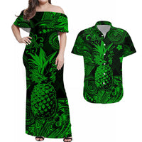Hawaii Pineapple Polynesian Matching Hawaiian Outfits For Couples Unique Style - Green LT8 - Wonder Print Shop