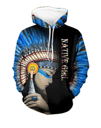 Native American Girl 3D Hoodie LT10 - Wonder Print Shop