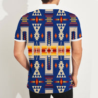 Navy Tribe Design Native American Polo T Shirt 3D LT10 - Wonder Print Shop