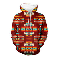 Red Pattern Native American 3D Hoodie LT10 - Wonder Print Shop