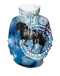 Native American Black Horse 3D Hoodie LT10 - Wonder Print Shop