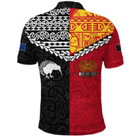 Papua New Guinea Combine New Zealand Maori Aotearoa Heritage Polo Shirt LT12 - Wonder Print Shop