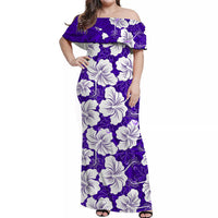 custom-personalised-hawaii-off-shoulder-long-dress-purple-simple-tropical-flowers