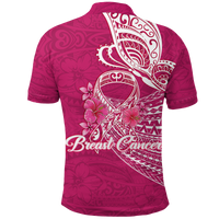 Breast Cancer Pink Ribbon Butterfly Polynesian Pink Version Polo Shirt LT12 - Wonder Print Shop