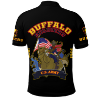 Big Boy Buffalo Soldiers Polo Shirt Black LT12 - Wonder Print Shop