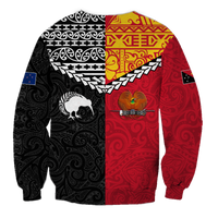 Papua New Guinea Combine New Zealand Maori Aotearoa Heritage Sweatshirt LT12 - Wonder Print Shop