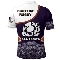 Scotland Rugby Union Polo Shirt Thistle Flower Purple Original LT20 - Wonder Print Shop