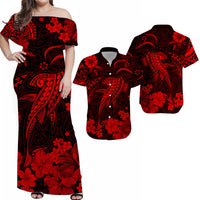 Hawaii Matching Hawaiian Shirt And Dress Polynesia Red Shark LT13 - Wonder Print Shop
