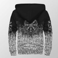 Viking Wolf With Vegvisir Art Sherpa Hoodie LT12 - Wonder Print Shop