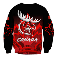 Canada Moose With Maple Leaf Sweatshirt LT12 - Wonder Print Shop