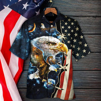 America Eagle Amazing Galaxy Hawaiian Shirt - Wonder Print Shop